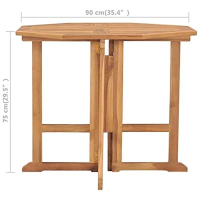 VidaXL Tuintafel inklapbaar 90x90x75 cm massief teakhout