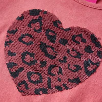 Kindershirt met lange mouwen pailletten hart 104 oudroze Kindershirt met lange mouwen pailletten hart 104 oudroze