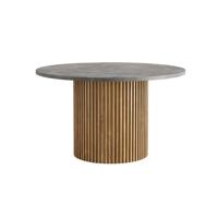 Tower Living Ronde Eettafel 'Palazzo' Teakhout en mineraal stucwerk, 130cm - thumbnail