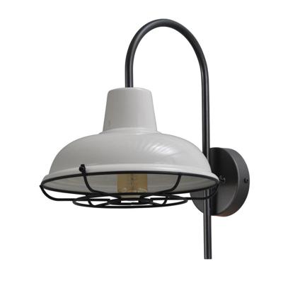 Masterlight Retro witte industrie wandlampIndustria Grid 33cm zwart met witte kap - 3045-05-06-06-C