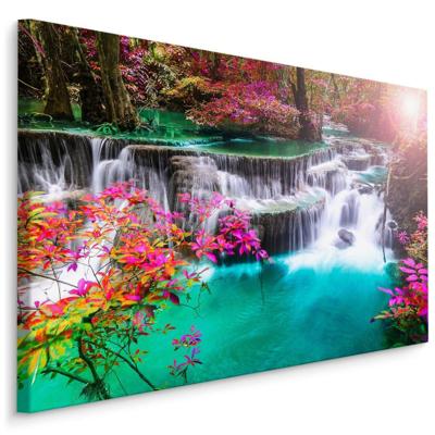 Schilderij - Kleurrijke waterval, premium print