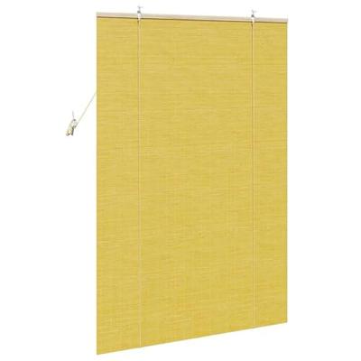 VidaXL Rolgordijn met gordijnen geel 110 x 160 cm bamboe