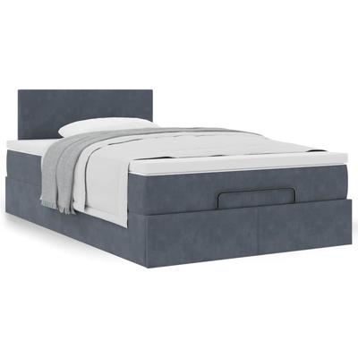 Ottoman bed met matras 90x190cm fluweel donkergrijs