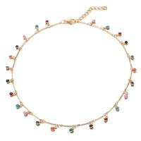 Goudkleurige verstelbare korte ketting boho stijl multicolor - thumbnail