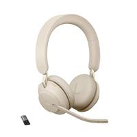 Jabra Evolve2 65 Headset Draadloos Hoofdband Kantoor/callcenter USB Type-A Bluetooth Beige - thumbnail