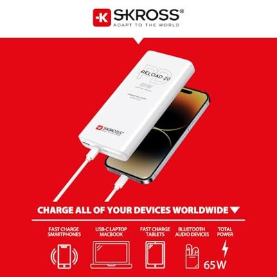 Skross Reload 20 65W PD Powerbank 20000 mAh USB PD, Fast Charge Li-ion USB-C Wit