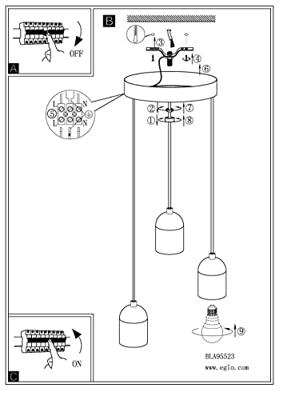 Eglo Vide pendel hanglampSilvares 3-lichts betongrijs - 95523
