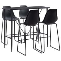 5-delige Barset kunststof zwart - thumbnail