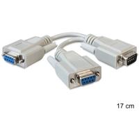 Delock 65403 Adapter Serieel D-Sub9 male > 2 x female 17cm - thumbnail