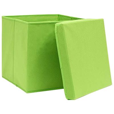 Opbergboxen met deksel 4 st 28x28x28 cm groen