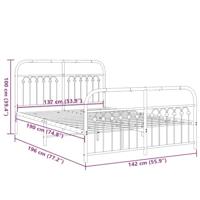 Bedframe met hoofd- en voeteneinde metaal zwart 137x190 cm - thumbnail
