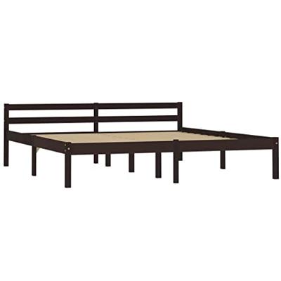 Bedframe massief grenenhout donkerbruin 180x200 cm Bedframe massief grenenhout donkerbruin 180x200 cm