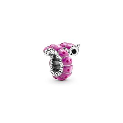 Pandora 790762C01 Bedel Cute Curled Caterpillar zilver-emaille roze