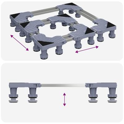 VidaXL Wasmachinebasis grijs 67 x 67 x 12 cm roestvrij staal