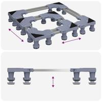 VidaXL Wasmachinebasis grijs 67 x 67 x 12 cm roestvrij staal - thumbnail
