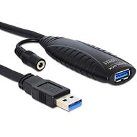 Delock USB-kabel USB 3.0 USB-A stekker, USB-A bus 10.00 m Zwart 83415 - thumbnail