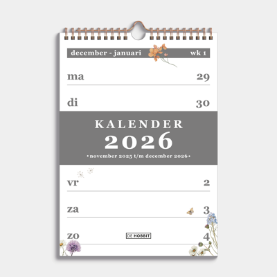 A4 Spiraalkalender 2026 Weidebloemen