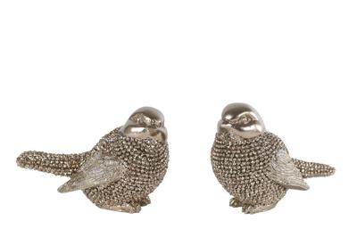 Sculptuur Vogeltje glinster goud a2 polystone
