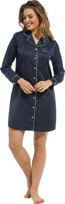 Dames nachthemd Satijn lange mouw - Donkerblauw - 38 - 38 - 38 - 38 - 38 - 38 - 38 - 38 - 38 - 38 - 38 - 38 - 38