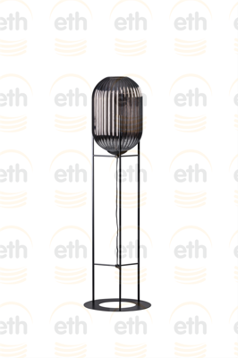 ETH VloerlampGlamm 136cm zwart met spiegelglas - 05-VL8369-3036