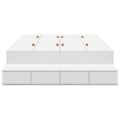 Opbergbedframe met lade Wit 226,5 x 120 x 31,5 cm Bewerkt hout