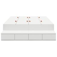 Opbergbedframe met lade Wit 236.5 x 120 x 31.5 cm Bewerkt hout - thumbnail