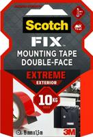 Dubbelzijdig plakband Scotch 19 mm x 1,5 m Zwart Rood Grijs - thumbnail