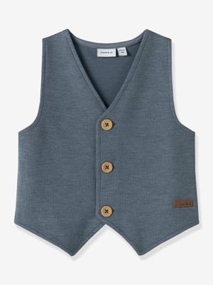 Vestje met knopen voor jongens NAME IT grijsblauw