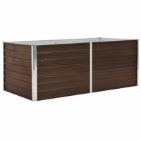 VidaXL Plantenbak verhoogd 160x80x45 cm gegalvaniseerd staal bruin - thumbnail