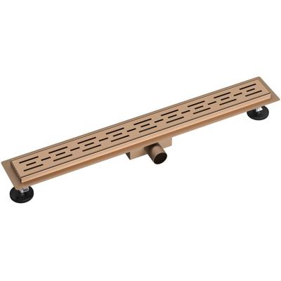 RVS Douchegoot 50cm met Geborsteld Koperen Rooster en Vloerflens