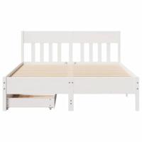 Bedframe zonder matras massief grenenhout wit 135x190 cm - thumbnail