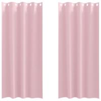 VidaXL Zwart-out gordijnen met ringen 2 pcs babyroze 260 x 140 cm - thumbnail