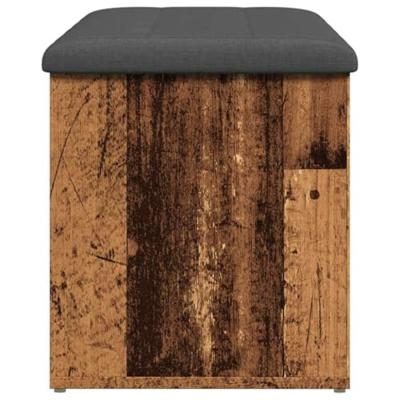 Opbergbankje 102x42x45 cm bewerkt hout oud houtkleurig