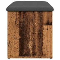 Opbergbankje 102x42x45 cm bewerkt hout oud houtkleurig - thumbnail