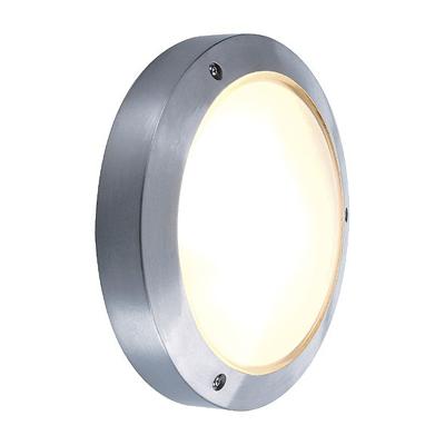 SLV buiten wandlamp Bulan - zilvergrijs/glas gesatineerd