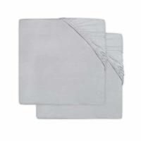 Jollein katoenen hoeslaken ledikant 60x120cm - set van 2 lichtgrijs - thumbnail