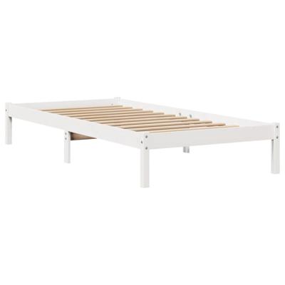 Bedframe zonder matras massief grenenhout wit 120x200 cm - thumbnail
