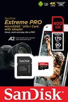 SanDisk Extreme Pro® microSDXC-kaart 400 GB Class 10, UHS-I, UHS-Class 3, v30 Video Speed Class A2-vermogensstandaard - thumbnail