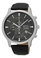 Horlogeband Seiko 7T92-0TT0 / SNDG69P1 / L0CL011J0 Leder Zwart 21mm - thumbnail