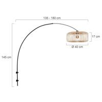 Steinhauer Zwarte wandlampSparkled Light bamboe - 4151ZW - thumbnail