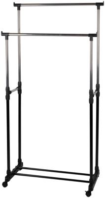 Kledingrek mobiel dubbel 75x42x93-158cm