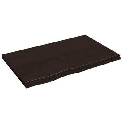 Tafelblad 80x50x(2-4)cm behandeld massief eikenhout donkerbruin