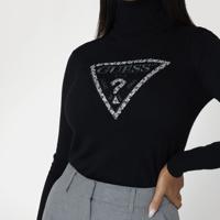Guess Piper Triangle Logo Sweater Dames Zwart - Maat S - Kleur: Zwart | Soccerfanshop - thumbnail