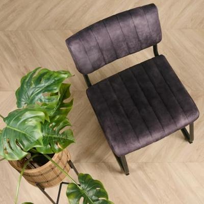 Eetkamerstoel Epse - Antraciet|Grijs - Fluweel