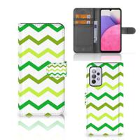 Samsung Galaxy A33 5G | Telefoon Hoesje | Zigzag Groen - thumbnail
