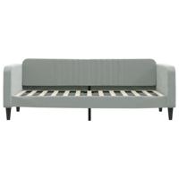 Slaapbank met matras 100x200 cm fluweel lichtgrijs - thumbnail