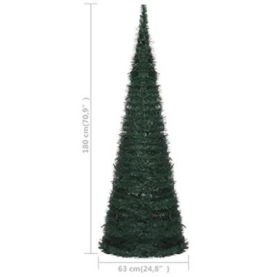 VidaXL Kunstkerstboom met verlichting pop-up 180 cm groen
