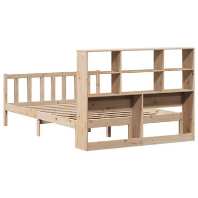 Bed met boekenkast zonder matras massief grenenhout 120x190 cm