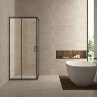 Douchecabine Boss & Wessing Vierkant Hoekinstap 2 Schuifdeuren 90x90x200 cm 8 mm Helder Glas met Nano Coating Mat Zwart Boss & Wessing - thumbnail