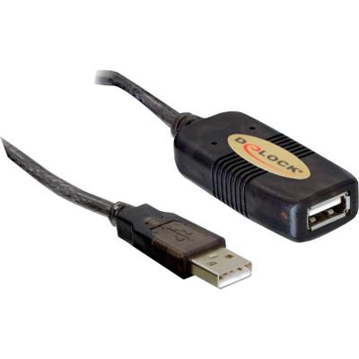 Delock 82308 USB-kabel USB 2.0 USB-A stekker, USB-A bus 5.00 m Zwart
